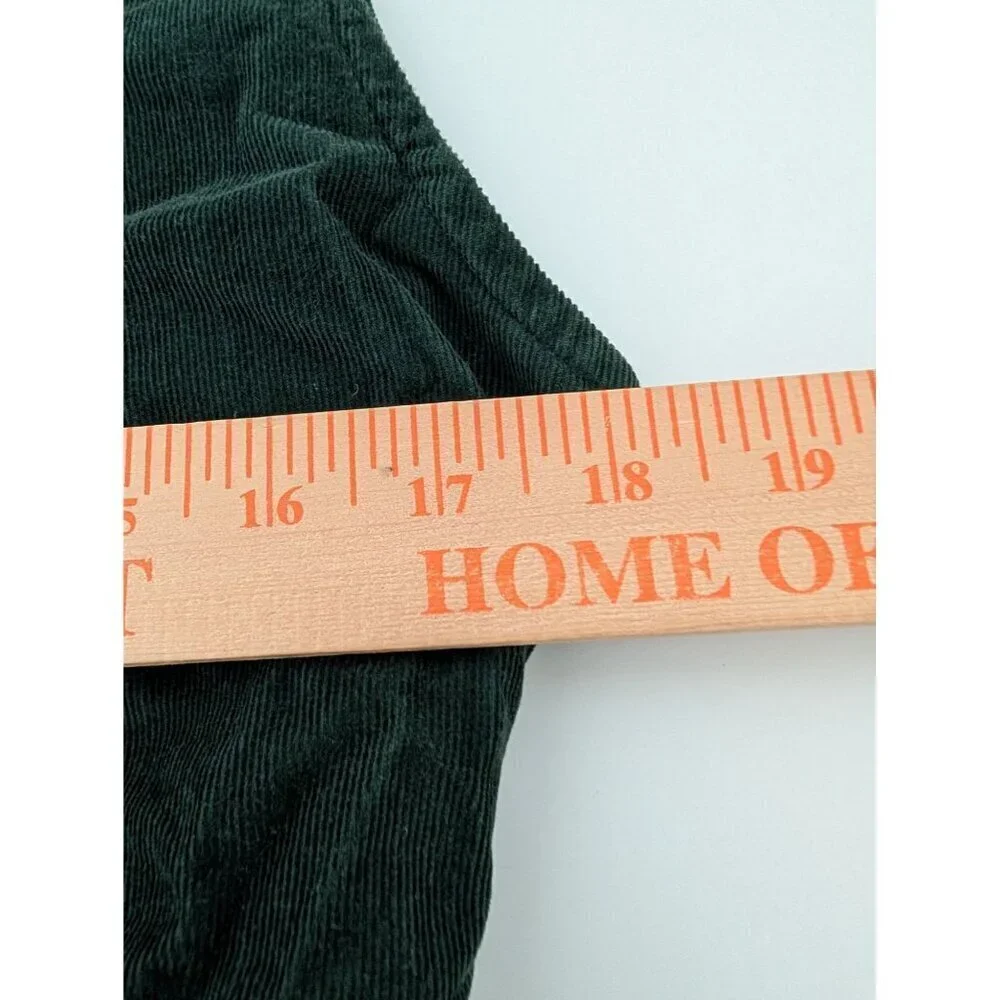 Talbots Corduroy Midi Shirt Dress Womens Size 12 Green Cotton Pockets Sleeveless - Picture 8 of 9